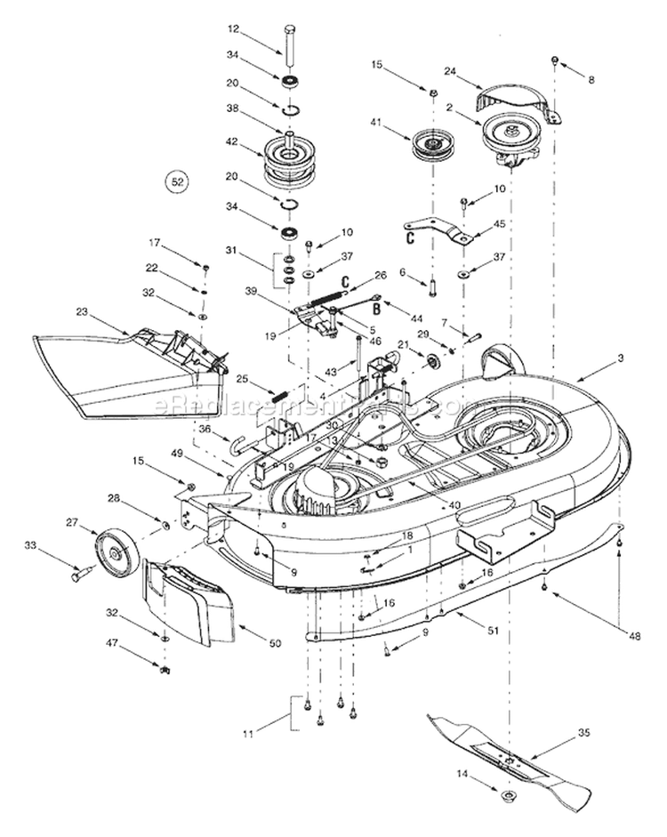 Page B Diagram and Parts List for 13BX604G401 2001 Yard Man Lawn Tractor